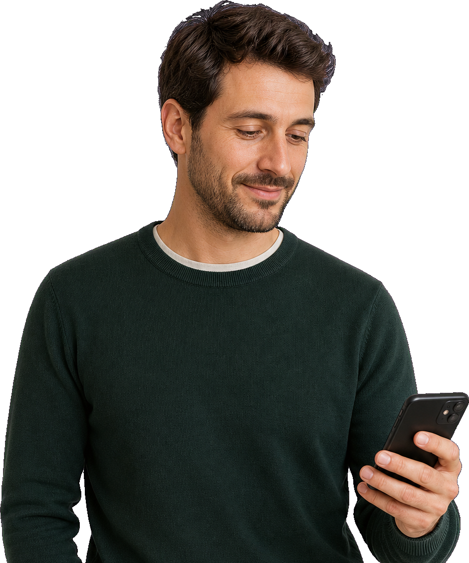 Un paziente guarda il telefono